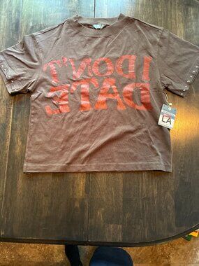 Lifted Anchors Men's Grey and Brown T-shirt